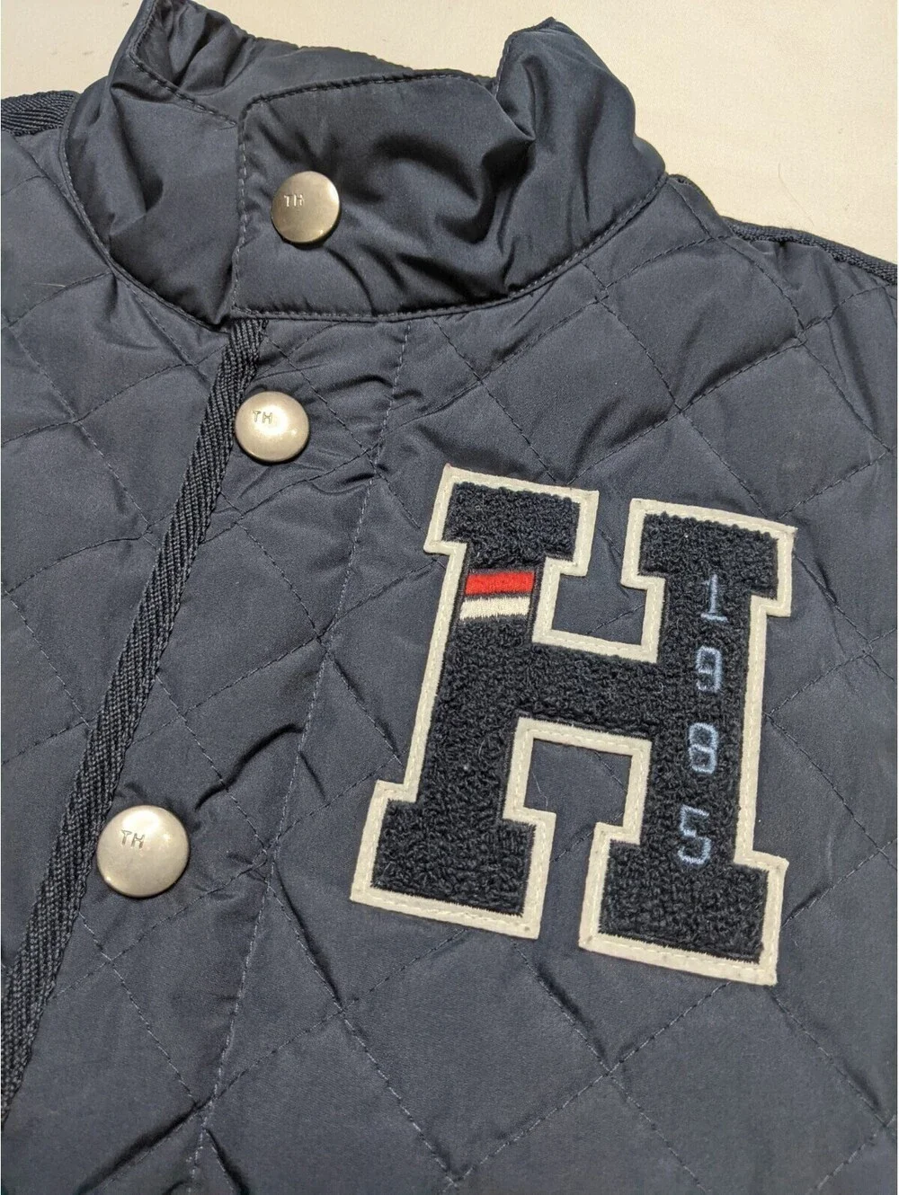 Tommy Hilfiger Youth Boys Kids Large 12/14 Blue Quilted Puffer Vest Jacket Winte